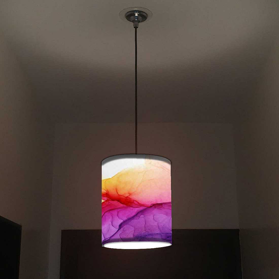 Ceiling Hanging Pendant Lamp Shade - Purple Yellow Ink Watercolor Nutcase