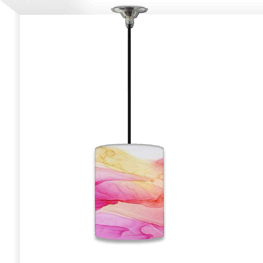 Ceiling Hanging Pendant Lamp Shade - Pink Yellow Ink Watercolor Nutcase
