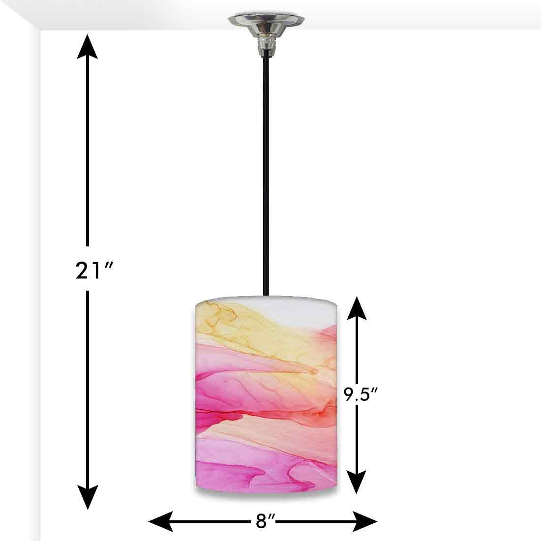 Ceiling Hanging Pendant Lamp Shade - Pink Yellow Ink Watercolor Nutcase