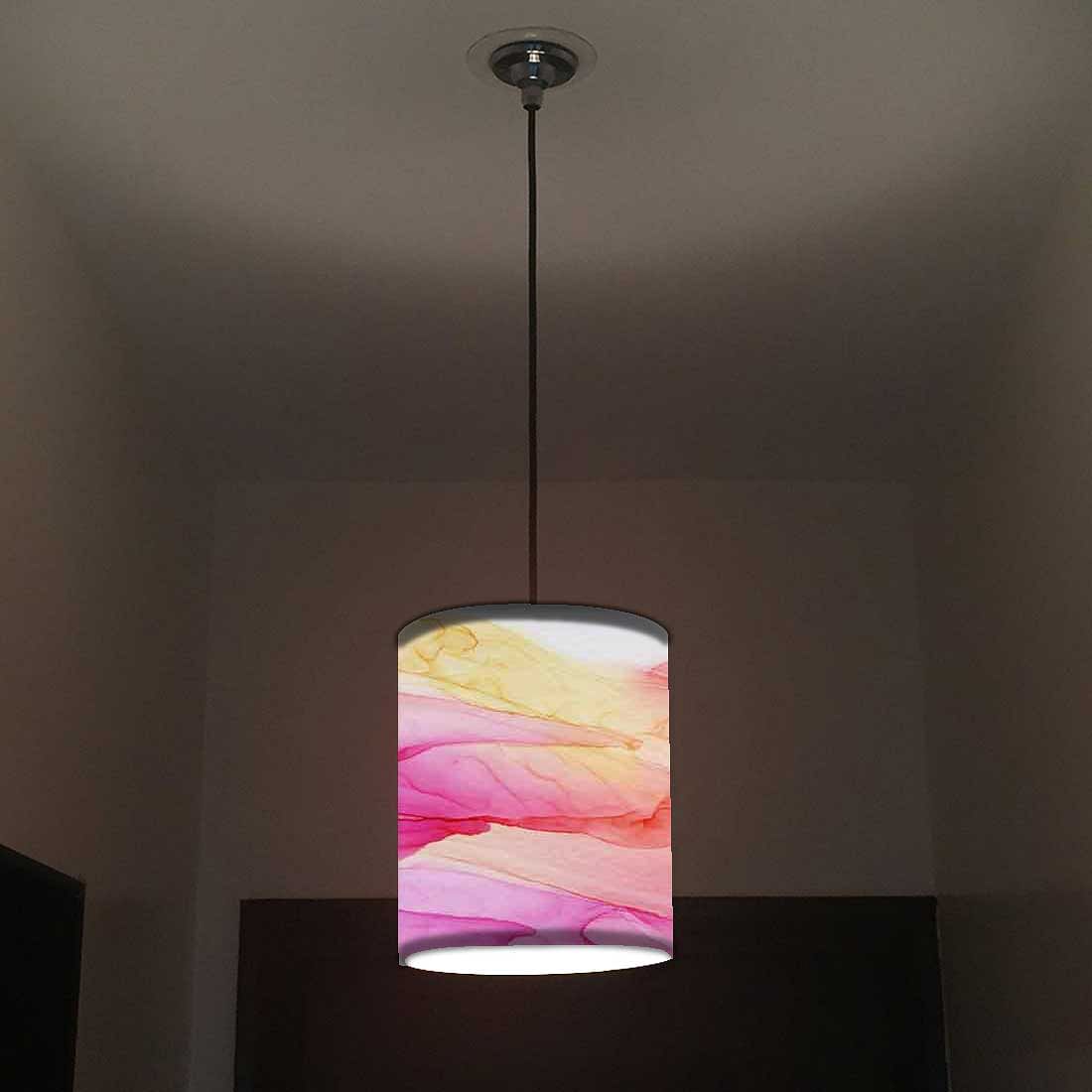 Ceiling Hanging Pendant Lamp Shade - Pink Yellow Ink Watercolor Nutcase