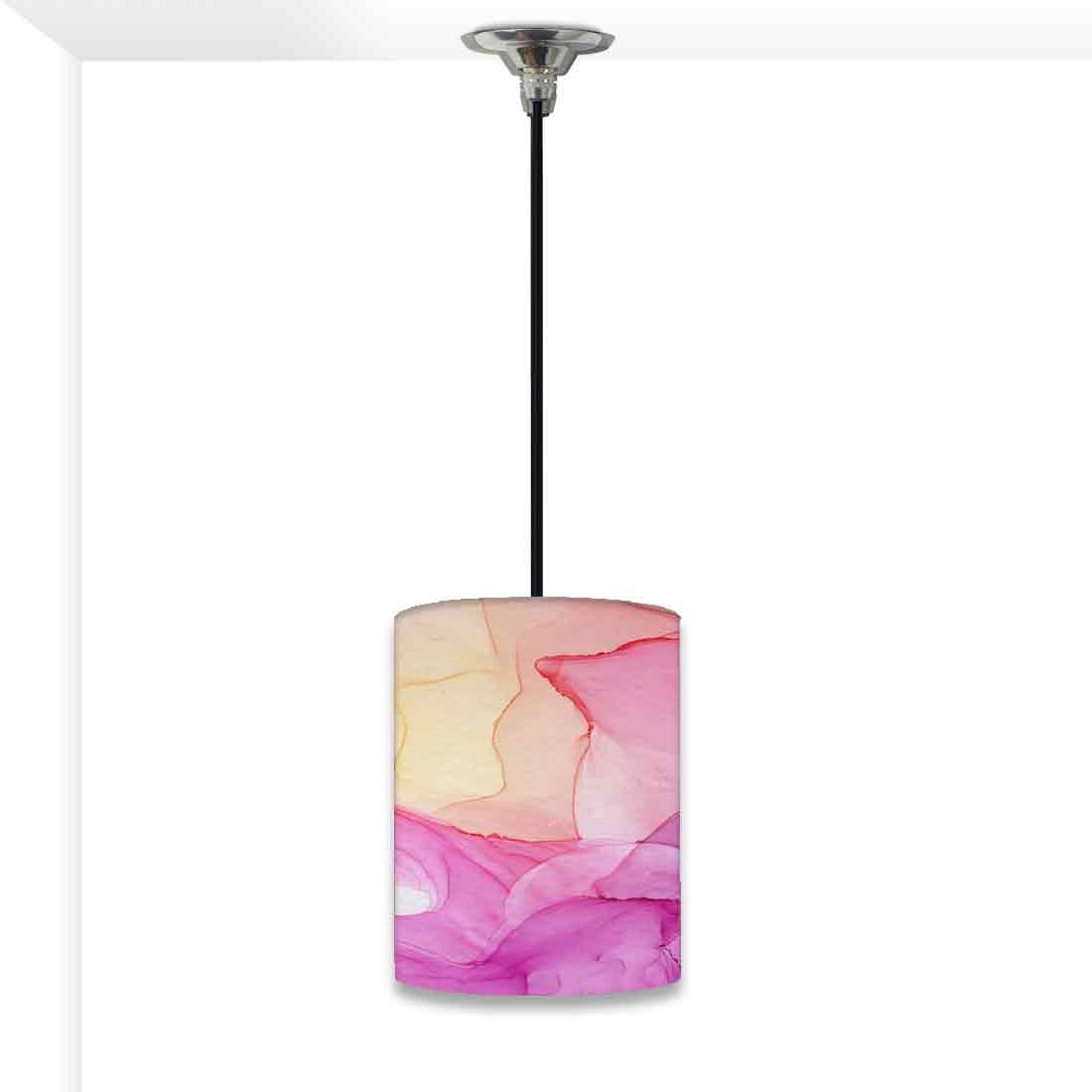 Ceiling Hanging Pendant Lamp Shade - Pink Purple Yellow Ink Watercolor Nutcase