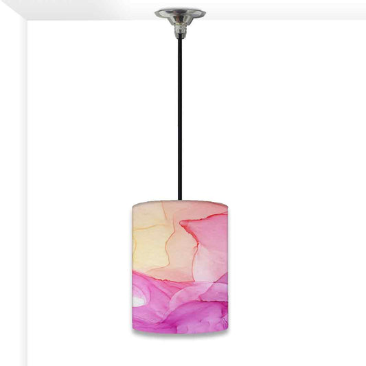 Ceiling Hanging Pendant Lamp Shade - Pink Purple Yellow Ink Watercolor Nutcase