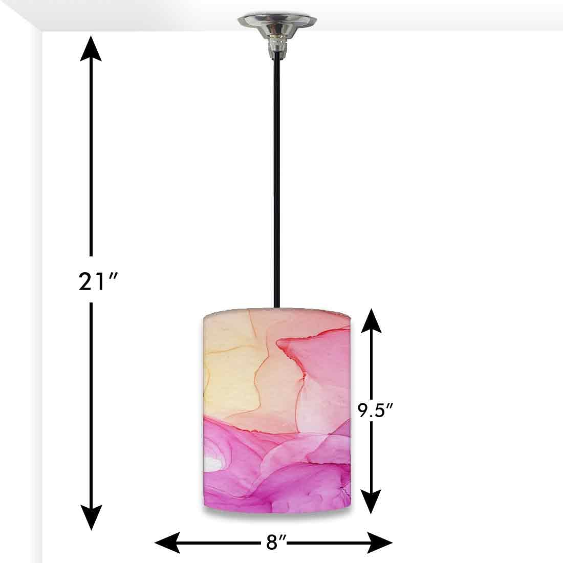 Ceiling Hanging Pendant Lamp Shade - Pink Purple Yellow Ink Watercolor Nutcase