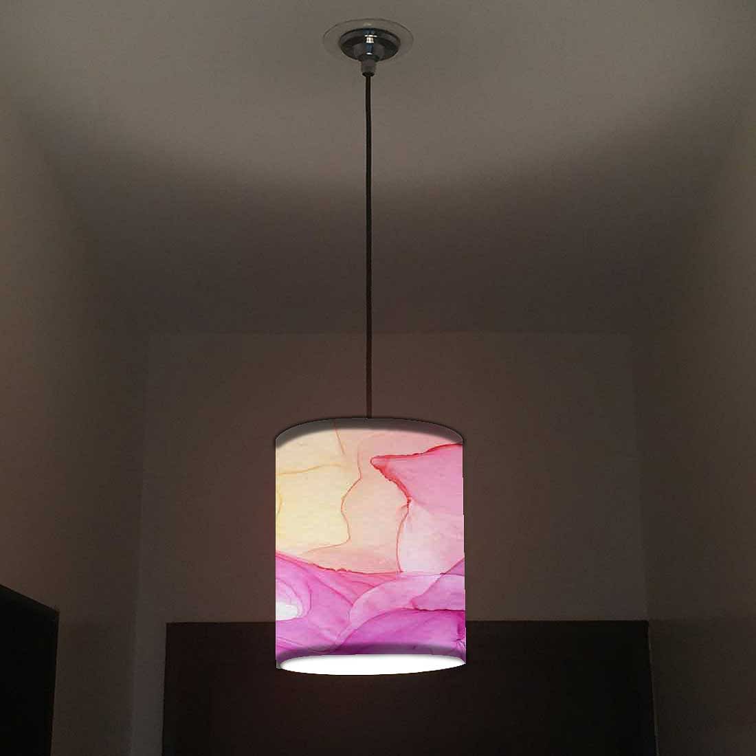 Ceiling Hanging Pendant Lamp Shade - Pink Purple Yellow Ink Watercolor Nutcase