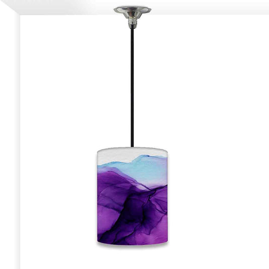 Ceiling Hanging Pendant Lamp Shade - Dark Purple Blue Ink Watercolor Nutcase