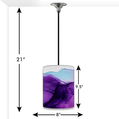 Ceiling Hanging Pendant Lamp Shade - Dark Purple Blue Ink Watercolor Nutcase