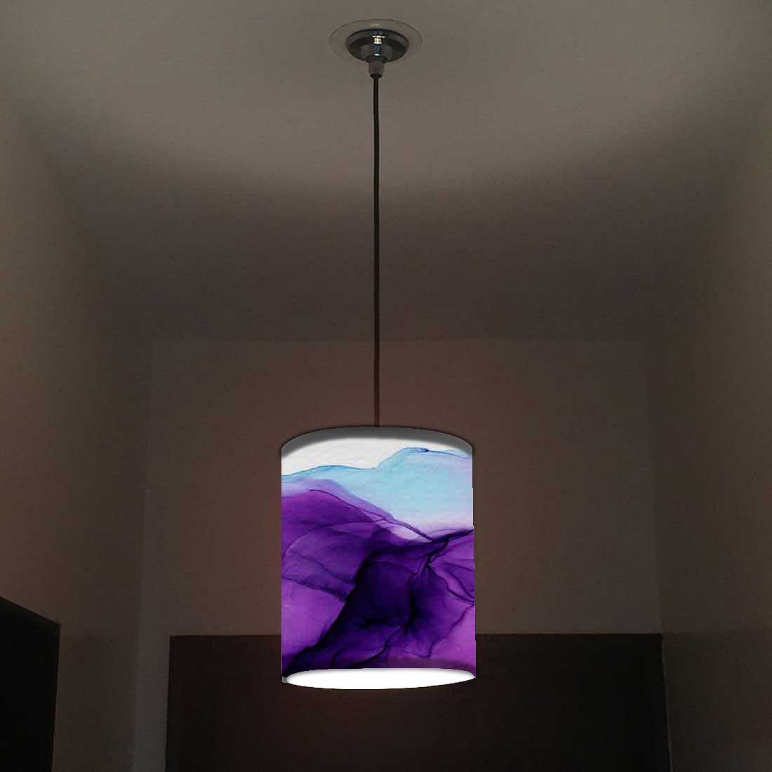 Ceiling Hanging Pendant Lamp Shade - Dark Purple Blue Ink Watercolor Nutcase