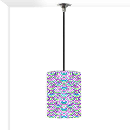 Ceiling Hanging Pendant Lamp Shade - Green Purple Mermaid Watercolor Nutcase