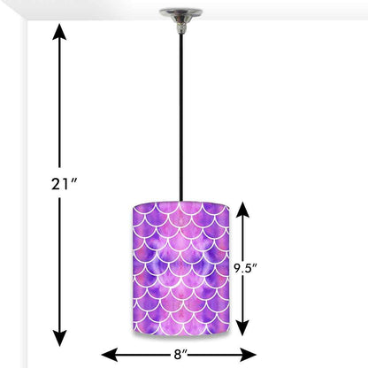 Ceiling Hanging Pendant Lamp Shade - Purple Mermaid Watercolor Nutcase