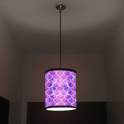 Ceiling Hanging Pendant Lamp Shade - Purple Mermaid Watercolor Nutcase