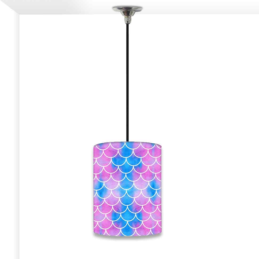 Ceiling Hanging Pendant Lamp Shade - Blue Purple Mermaid Watercolor Nutcase