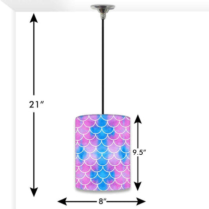 Ceiling Hanging Pendant Lamp Shade - Blue Purple Mermaid Watercolor Nutcase