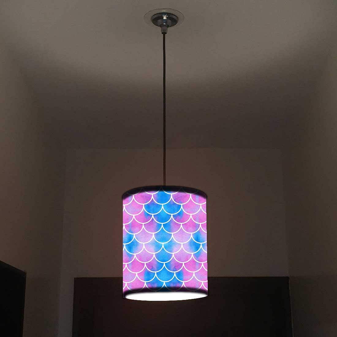 Ceiling Hanging Pendant Lamp Shade - Blue Purple Mermaid Watercolor Nutcase