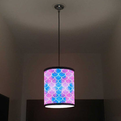 Ceiling Hanging Pendant Lamp Shade - Blue Purple Mermaid Watercolor Nutcase