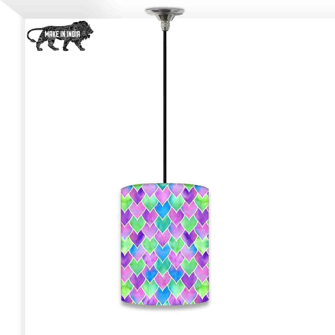 Ceiling Hanging Pendant Lamp Shade - Multicolor Mermaid Watercolor Nutcase