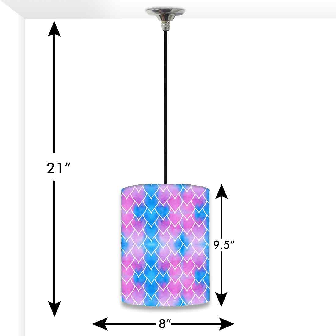 Ceiling Hanging Pendant Lamp Shade - Purple Blue Mermaid Watercolor Nutcase