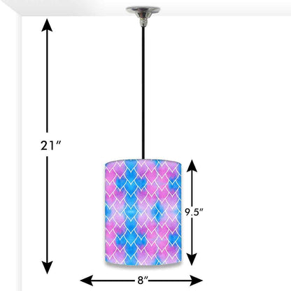 Ceiling Hanging Pendant Lamp Shade - Purple Blue Mermaid Watercolor Nutcase
