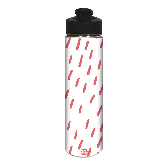 Designer Stainless Steel Water Bottle -  Pink Lines with White Background Nutcase