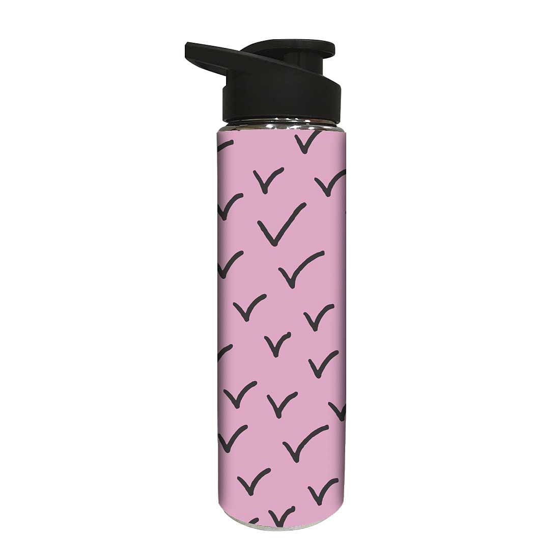 Water Bottle for Kids -  Black Check Mark Nutcase