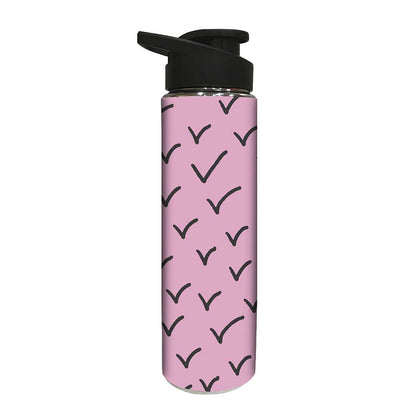 Water Bottle for Kids -  Black Check Mark Nutcase