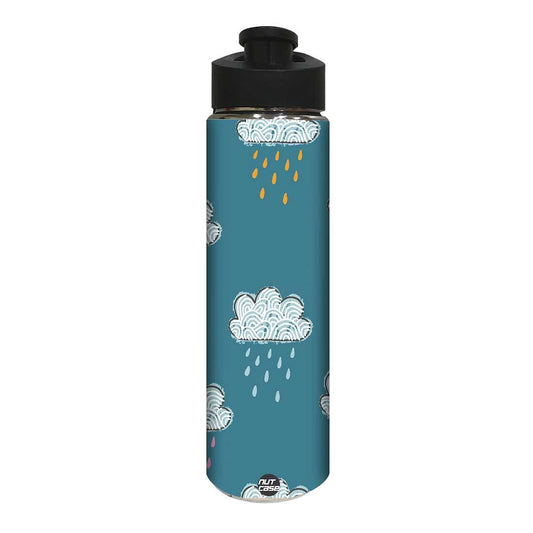 Designer Stainless Steel Water Bottle -  Rainy Clouds Nutcase