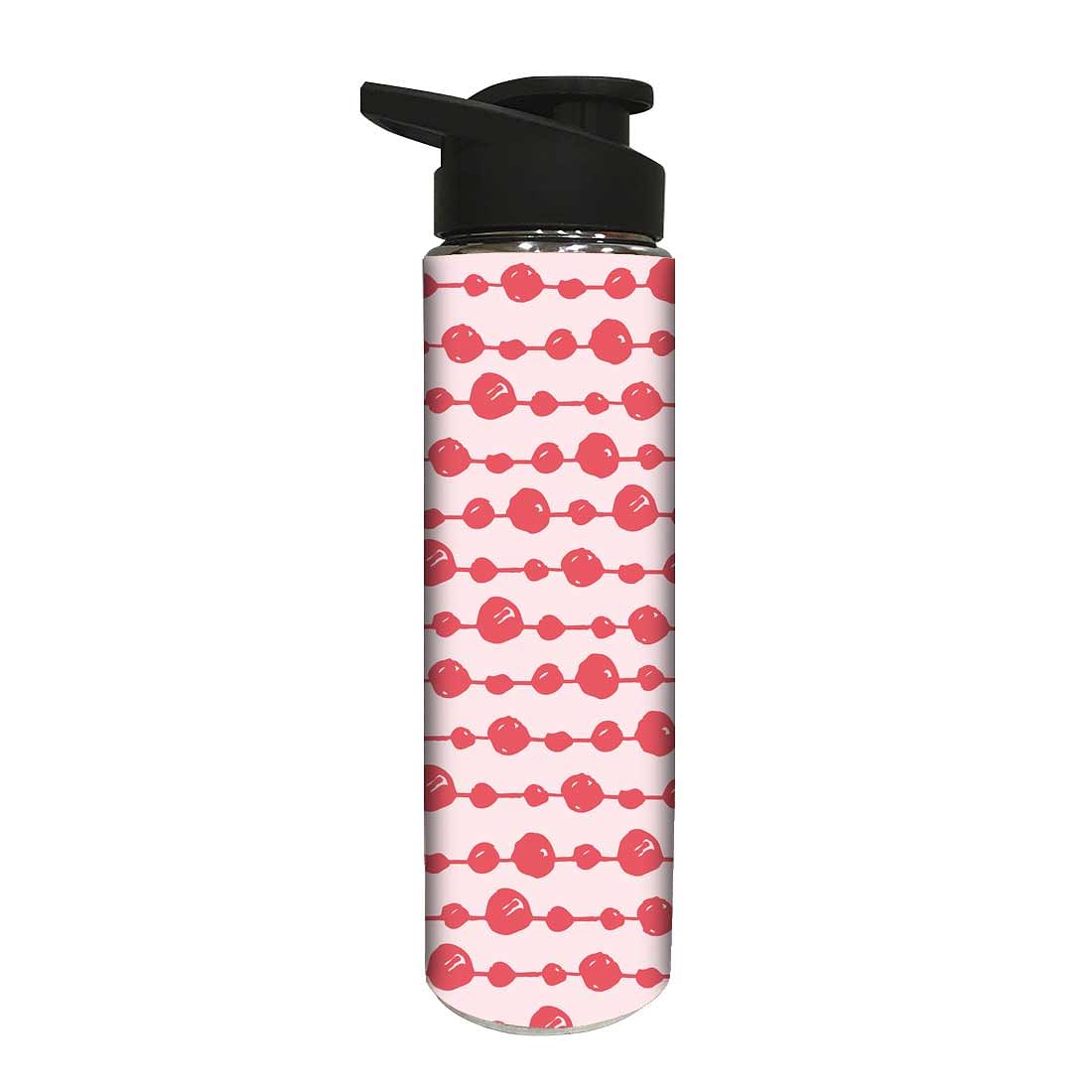 Designer Stainless Steel Water Bottle -  Pink Design Nutcase