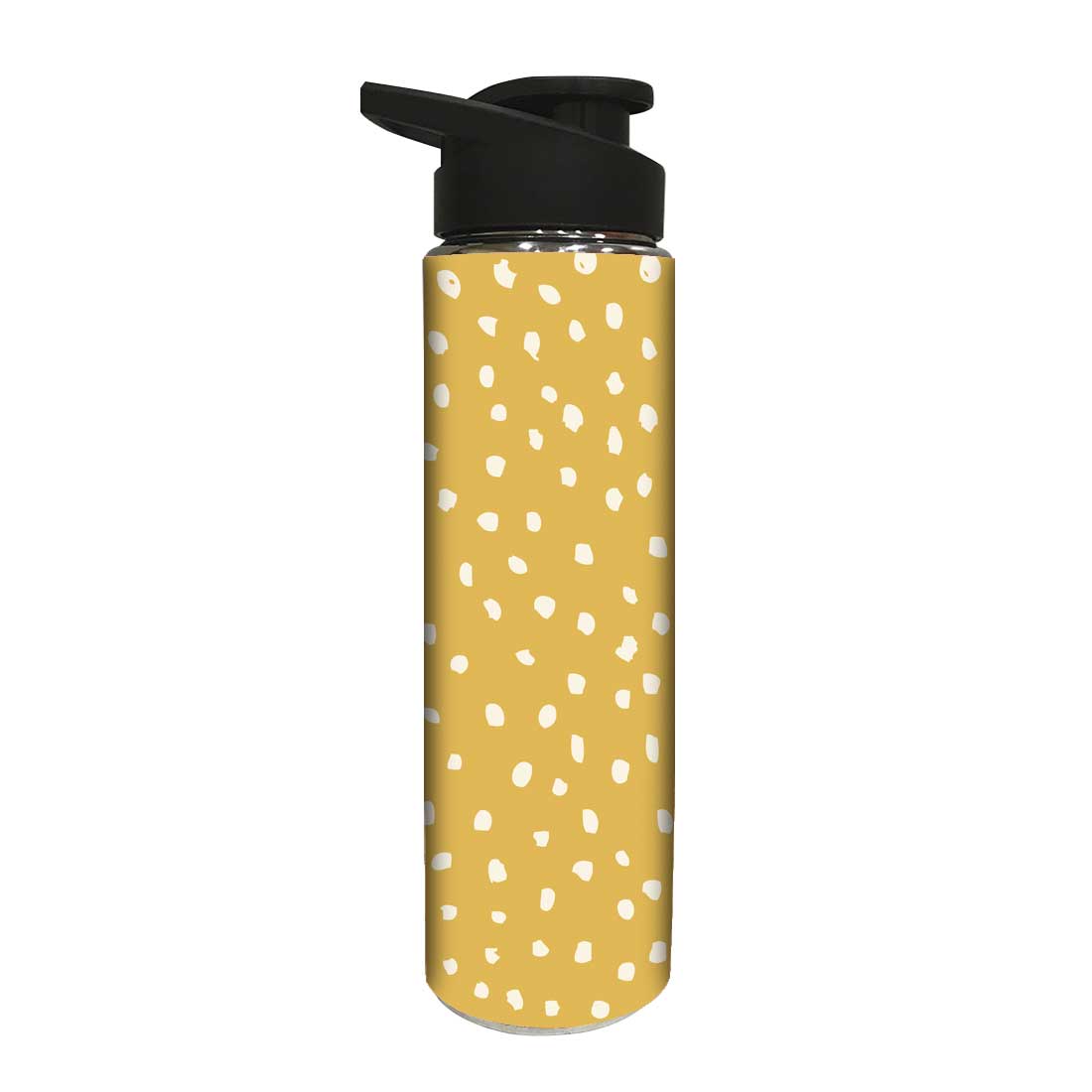 Stainless Steel Fitness Water Bottle for Girls - White Dots Nutcase