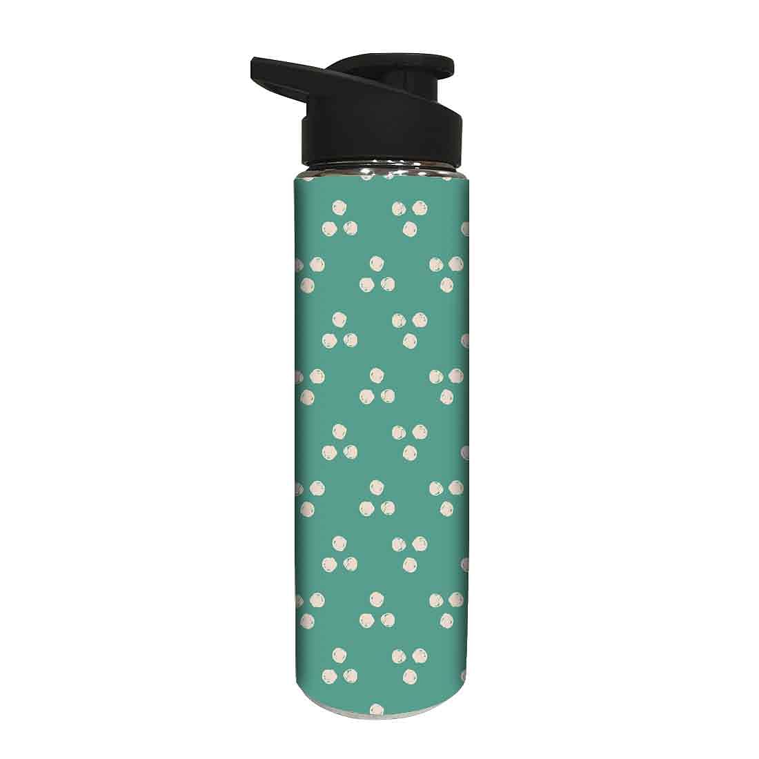 Stainless Steel Little Water Bottles Sipper for Girls - White Dots Nutcase