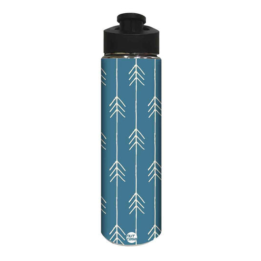 Water Bottle for Kids -  White Arrow with Blue Background Nutcase