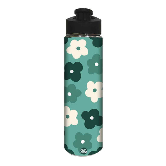 Water Bottle for Girls - Green Floral Nutcase