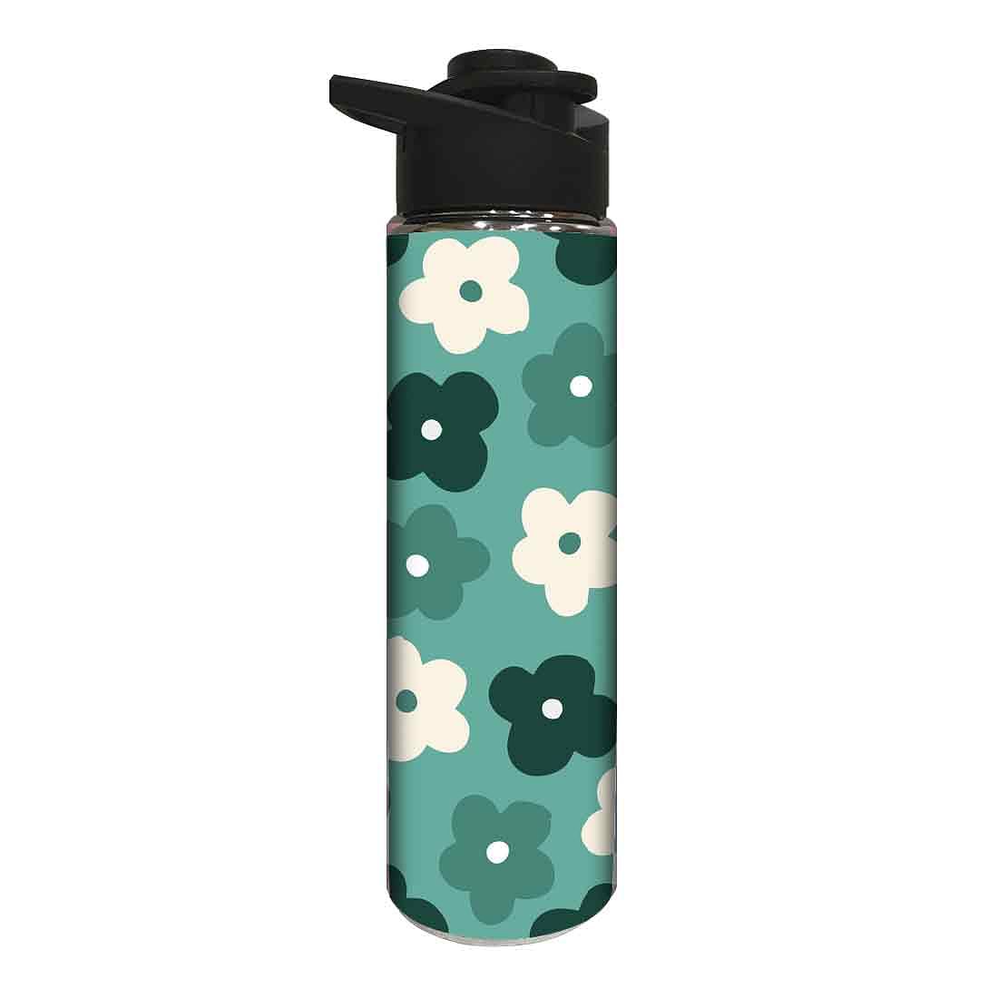 Water Bottle for Girls - Green Floral Nutcase