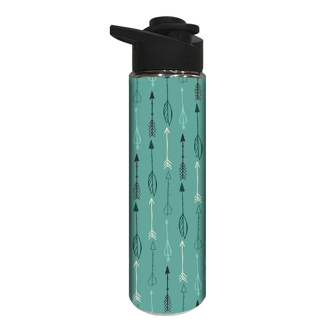 Designer Stainless Steel Sipper Bottle -  Arrow with Green Background Nutcase