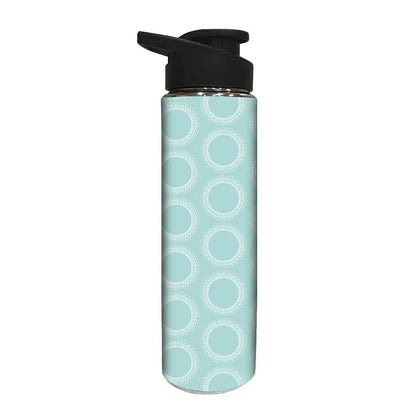 Stainless Steel Water Bottle -  Green Pattern Circle Nutcase