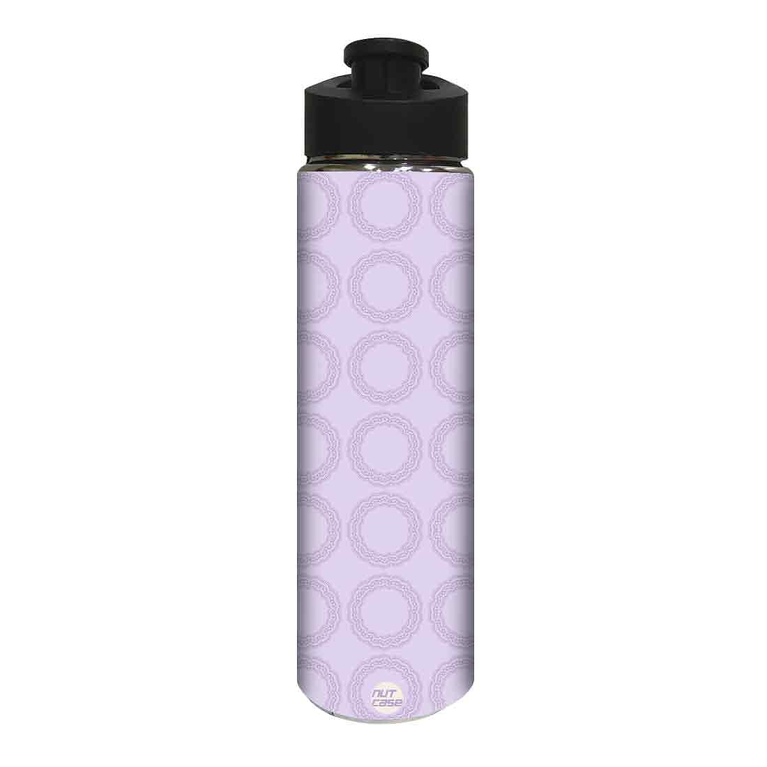 Designer Stainless Steel Sipper Bottle -  Purple Pattern Circle Nutcase