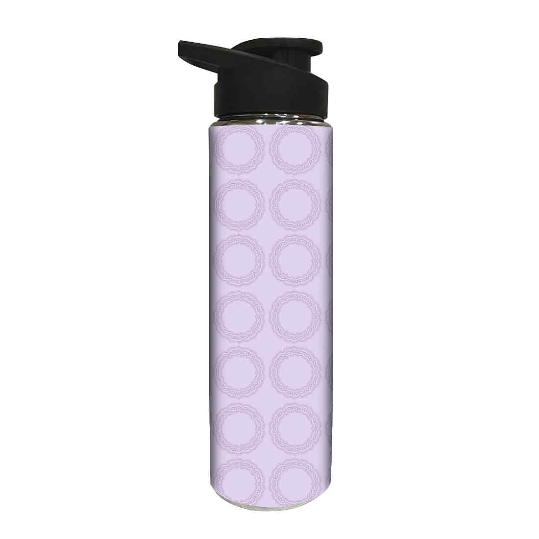 Designer Stainless Steel Sipper Bottle -  Purple Pattern Circle Nutcase