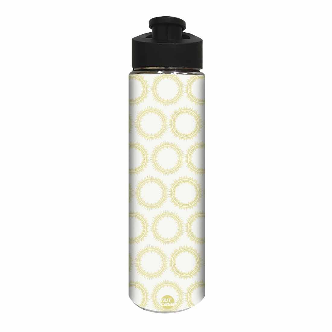 Designer Sipper Bottle for Kids -  Yellow Pattern Circle Nutcase