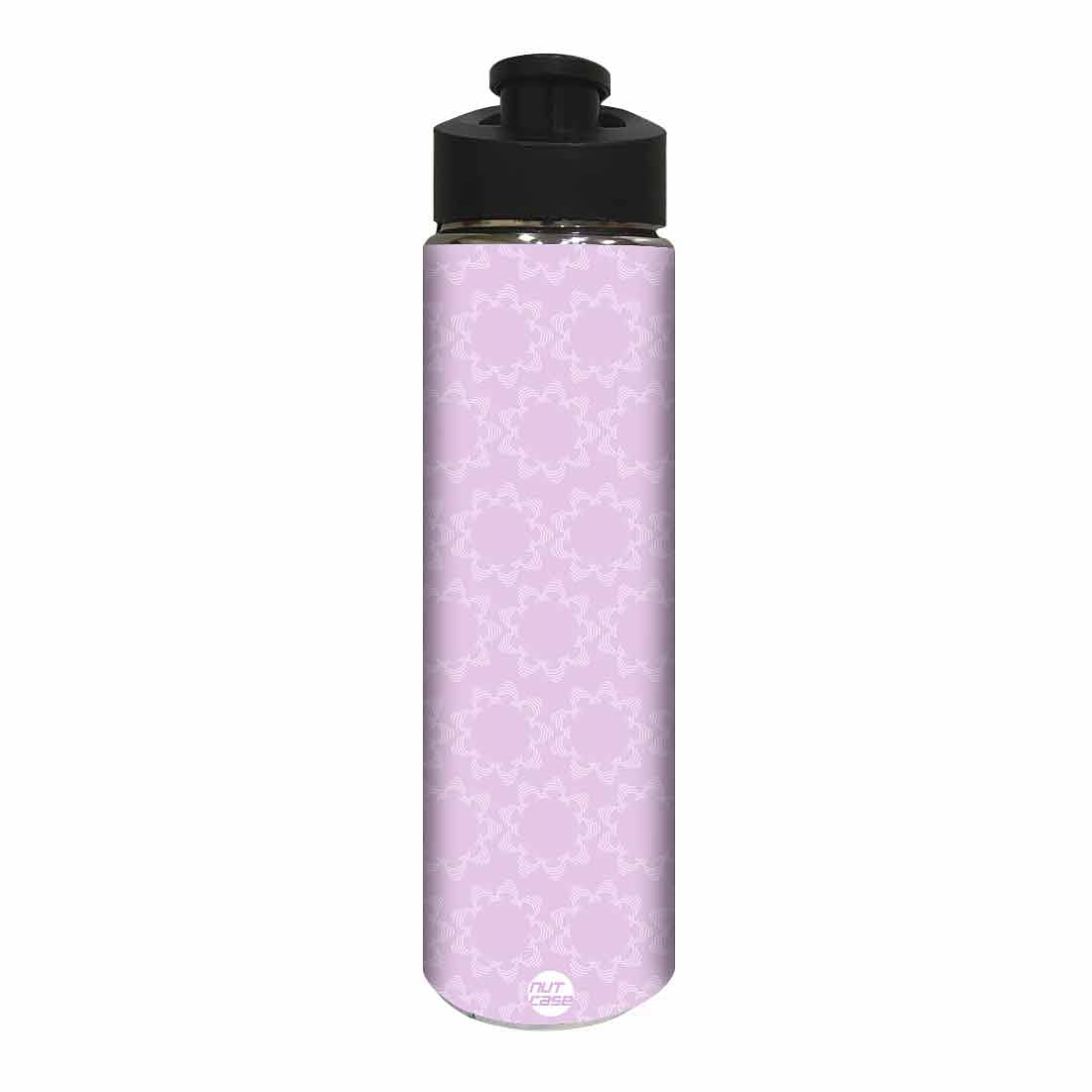 Designer Stainless Steel Water Bottle -  Purple Floral Design Nutcase