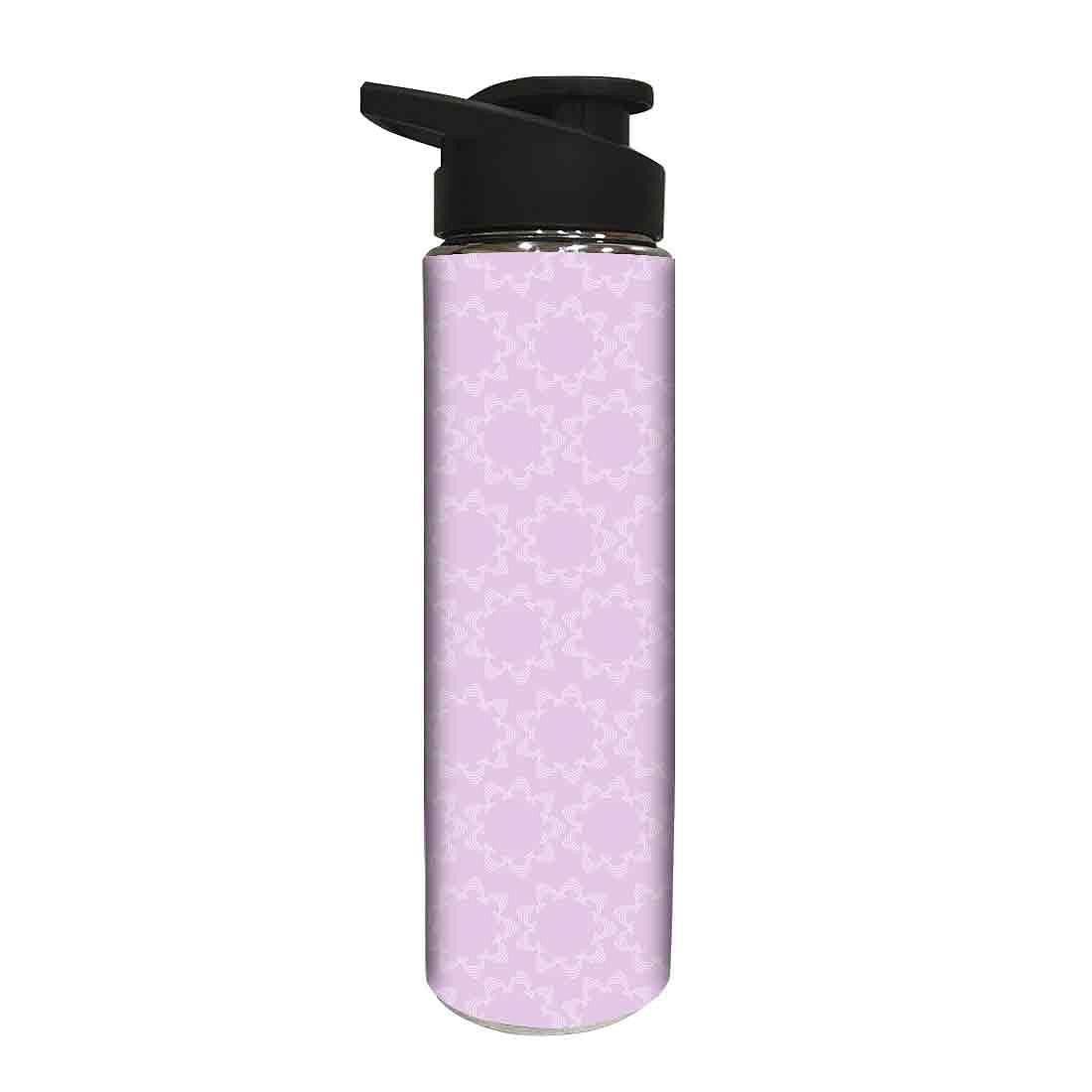 Designer Stainless Steel Water Bottle -  Purple Floral Design Nutcase