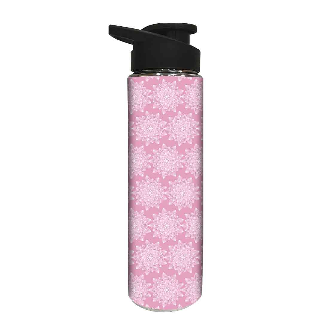 Pink Steel Bottle Water Bottle for Girls - Flower Nutcase