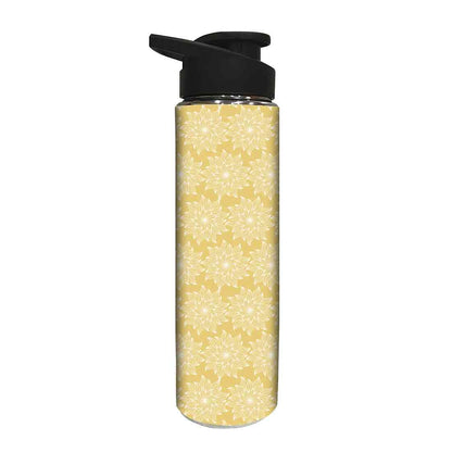 Designer Sipper Bottle for Kids -  Yellow Flower Nutcase