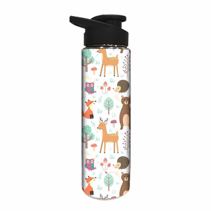 Sipper Stainless Steel Water Bottle for Kids - Cute Animal Nutcase