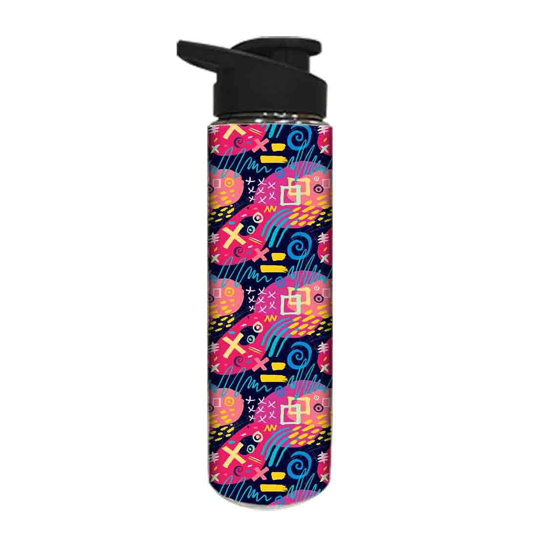 Designer Stainless Steel Sipper Bottle -  Colorful Trendy Pattern Nutcase