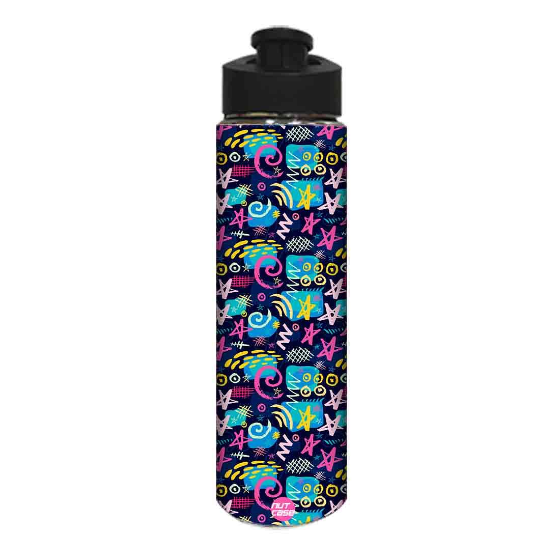 Designer Sipper Bottle for Kids -  Multicolor Trendy Pattern Nutcase