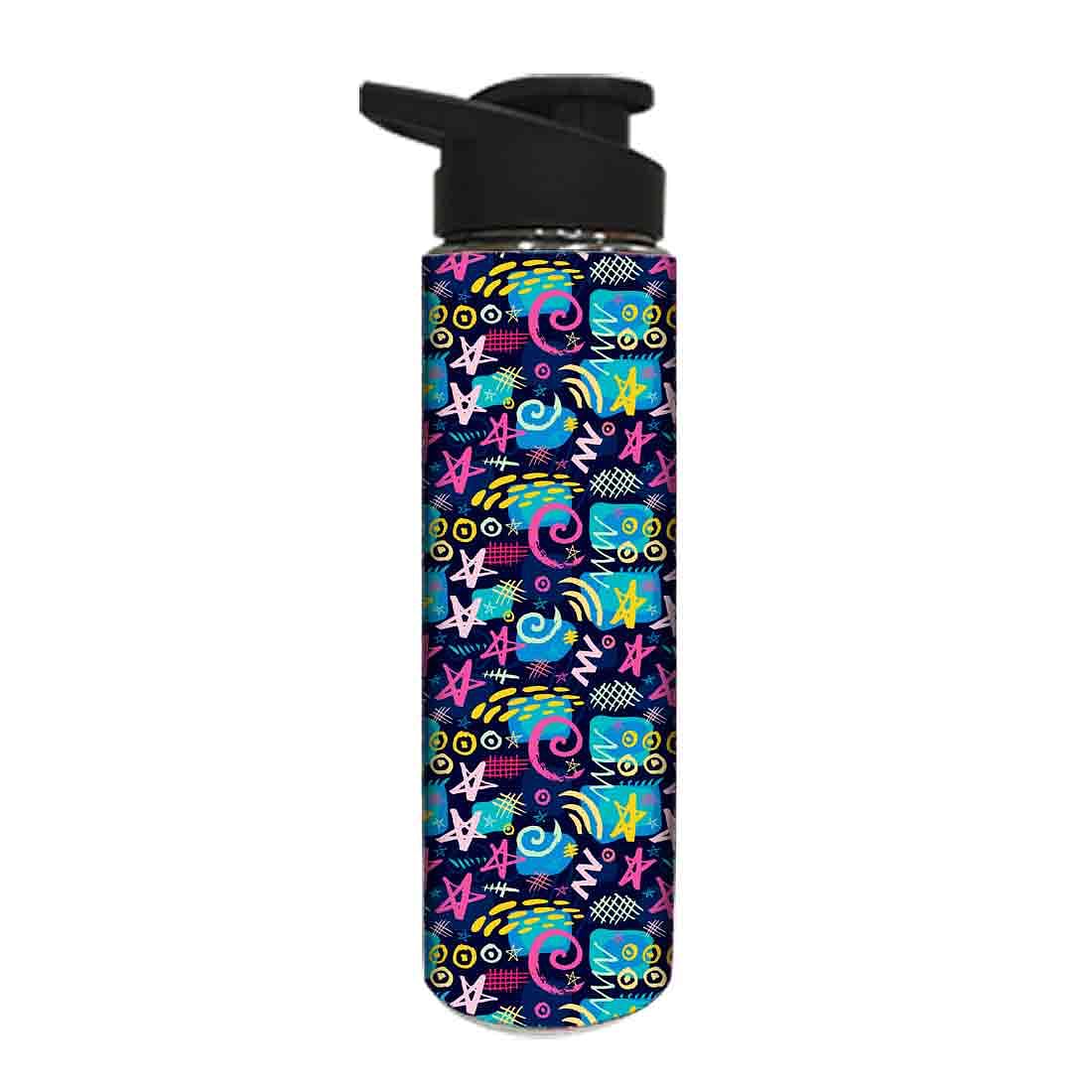 Designer Sipper Bottle for Kids -  Multicolor Trendy Pattern Nutcase