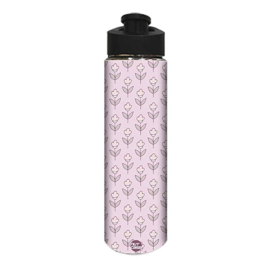 Designer Stainless Steel Sipper Bottle -  Flower Pink Shade Nutcase