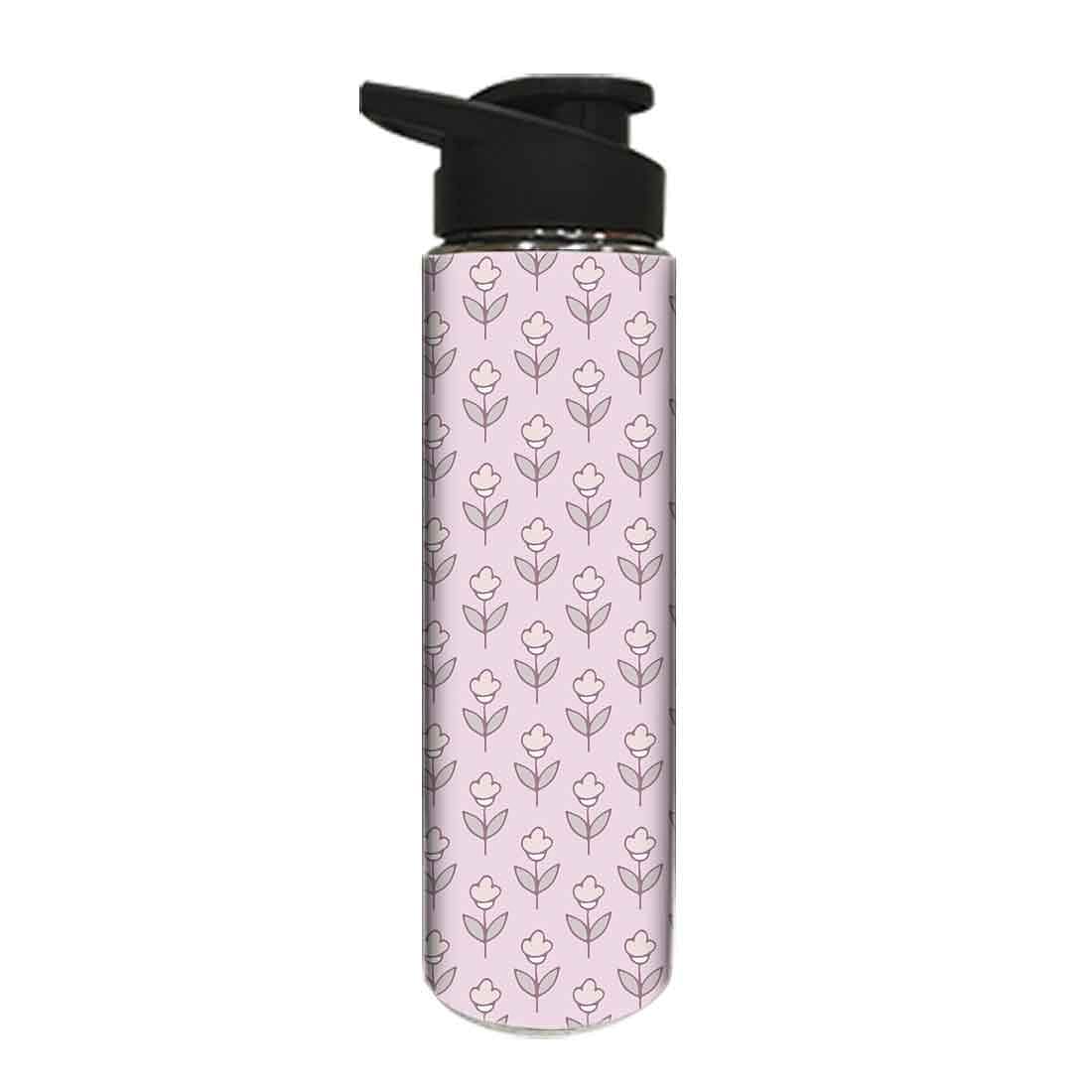 Designer Stainless Steel Sipper Bottle -  Flower Pink Shade Nutcase