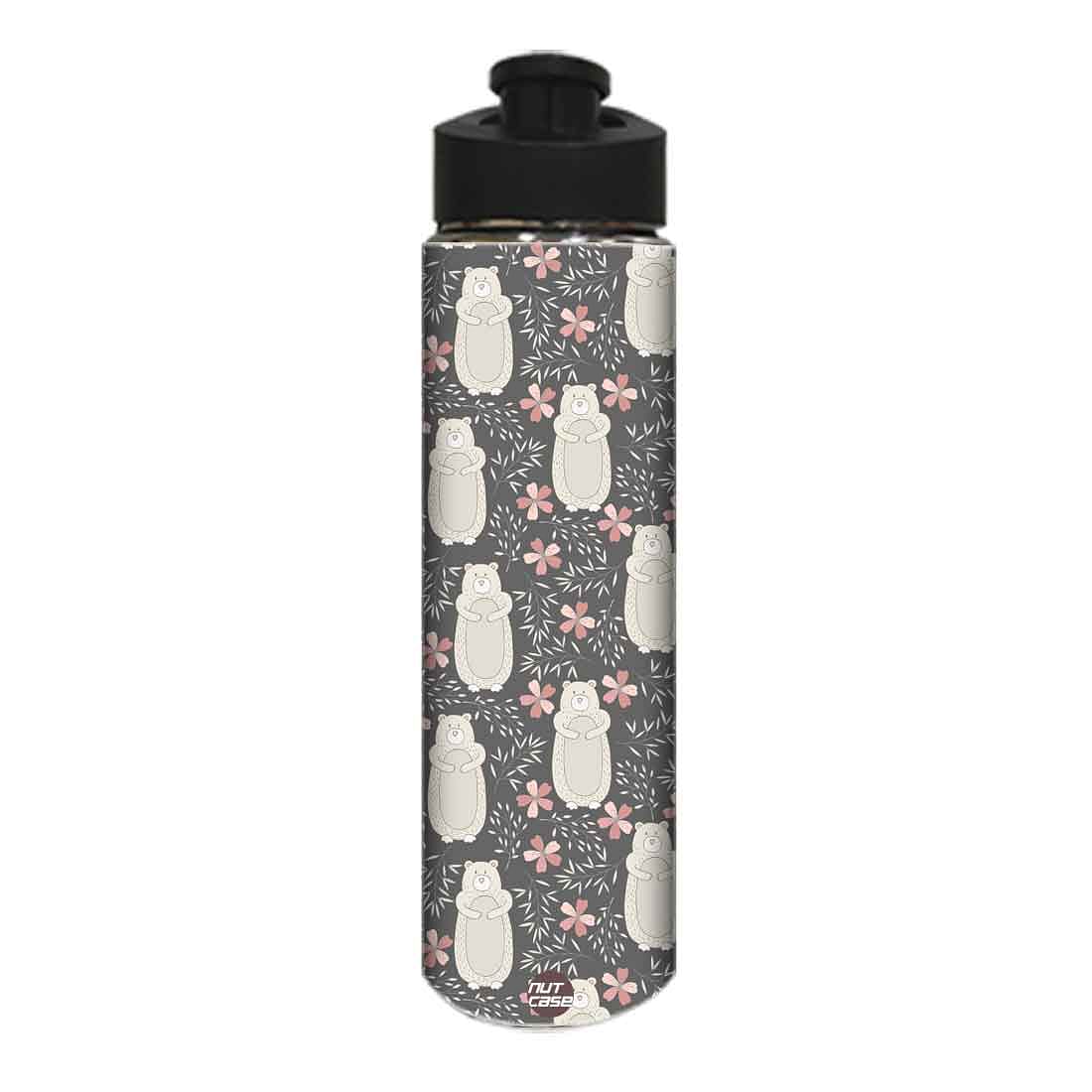 Designer Stainless Steel Sipper Bottle -  Bear and Flower Nutcase