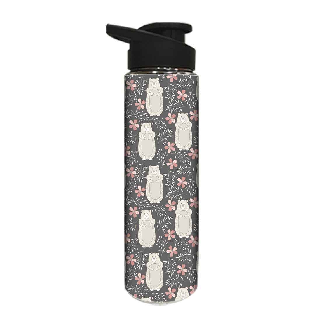 Designer Stainless Steel Sipper Bottle -  Bear and Flower Nutcase