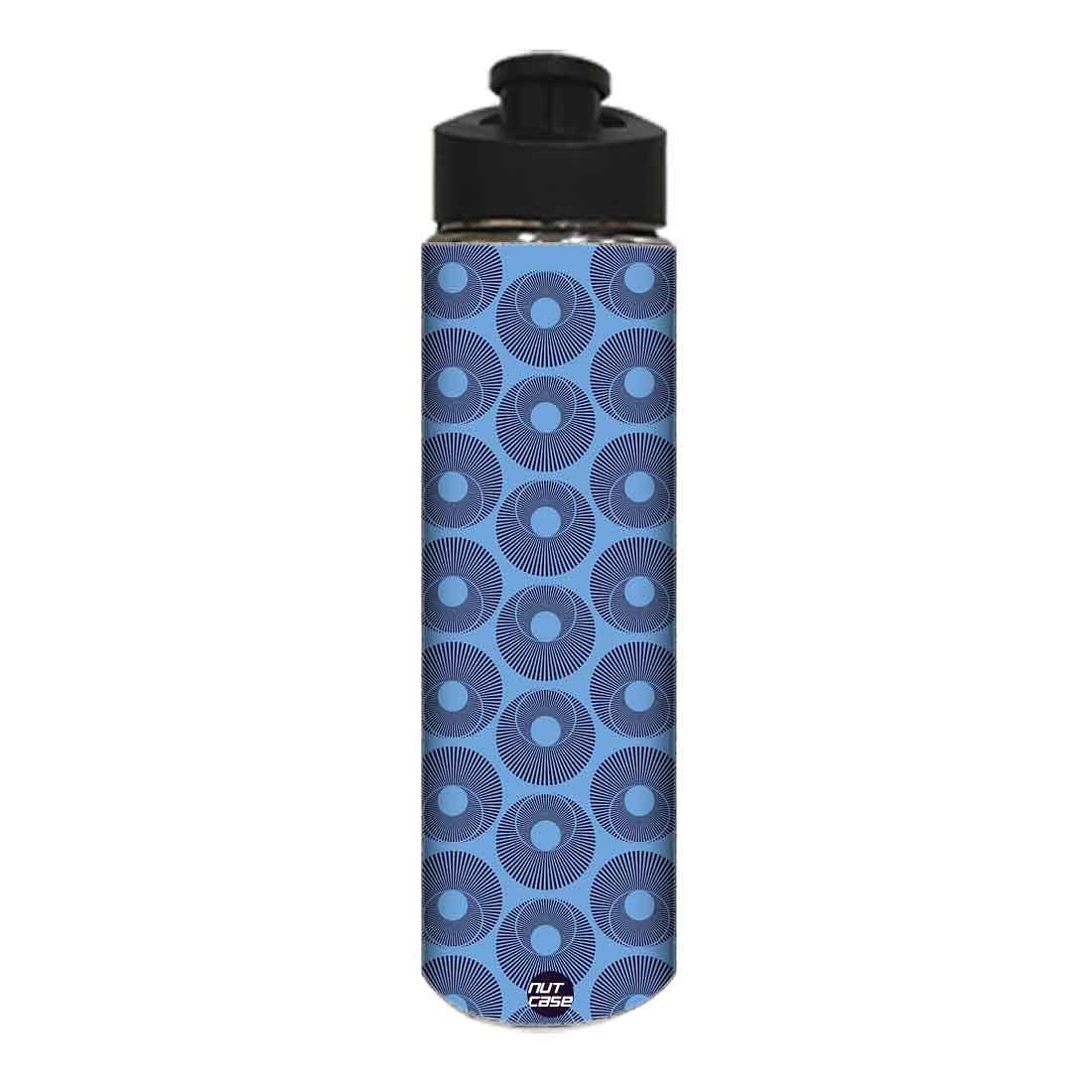 Designer Sipper Bottle for Kids -  Blue Retro Pattern Nutcase