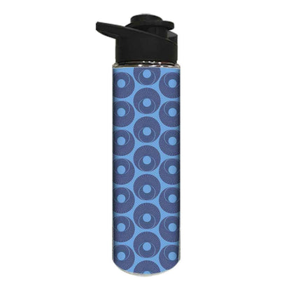 Designer Sipper Bottle for Kids -  Blue Retro Pattern Nutcase